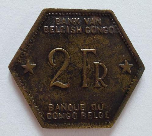 Belgian Congo 1943 - 2 Fr - Leopold III - KM# 25 - Pr, Timbres & Monnaies, Monnaies | Afrique, Monnaie en vrac, Envoi