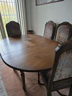 Eiken tafel + 4 stoelen, Ophalen, 100 tot 150 cm, Eikenhout, 50 tot 100 cm