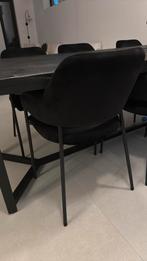Zwarte stoelen set van 6, Ophalen, Overige materialen, Gebruikt, 100 tot 150 cm