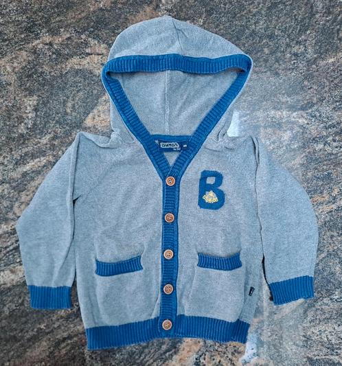 Grijs blauwe gilet met kap Bumba Mt 86, Kinderen en Baby's, Babykleding | Maat 86, Zo goed als nieuw, Jongetje, Truitje of Vestje