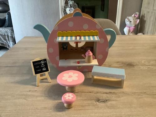 Houten draagbare thee winkel (20x30 cm), Kinderen en Baby's, Speelgoed | Houten speelgoed, Gebruikt, Overige typen, Ophalen of Verzenden