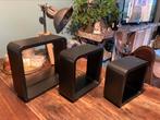 Set van 3 houten zwarte kubussen, Ophalen of Verzenden, Zo goed als nieuw