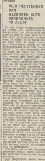 4 MENSEN VERDRONKEN IN DE VAART NIEUWPOORT-PLASSENDALE SLYPE, Ophalen of Verzenden, Bidprentje