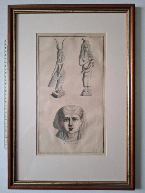 Ets Isis van 1722 uit boek L'Antiquité expliquée, Antiek en Kunst, Kunst | Etsen en Gravures, Ophalen