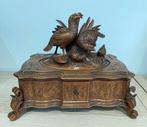 Uniek gesculpteerd juwelenkistje met kwartels 1880, Antiek en Kunst, Ophalen of Verzenden