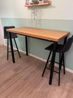 Bartafel in eik met twee krukken, Ophalen, Zo goed als nieuw