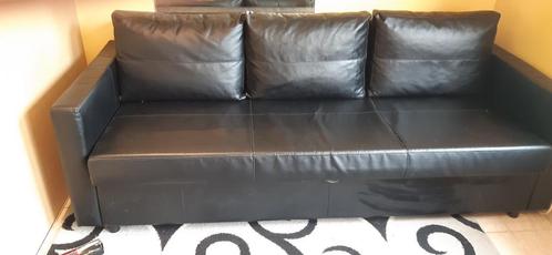 Slaapbank, Huis en Inrichting, Slaapkamer | Slaapbanken, Gebruikt, 140 cm, Overige maten, Tweepersoons, Zwart, Ophalen