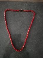 Prachtige antique authentiek ketting rood Bloedkoraal, Verzenden, Zo goed als nieuw, Rood, Overige materialen