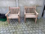 2 zeer zware teak tuinstoelen., Tuin en Terras, Tuinstoelen, Ophalen, Zo goed als nieuw, Hout