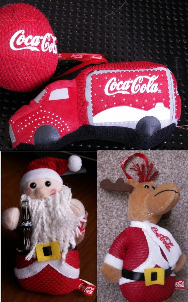 Complete set Coca Cola stoffen Kersthangers kerstauto k-man, Verzamelen, Merken en Reclamevoorwerpen, Nieuw, Ophalen of Verzenden