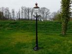 Tuinlantaarn zwart, gietijzeren paal, met koperen kap, klass, Staande lamp, Ophalen of Verzenden, Led, Nieuw