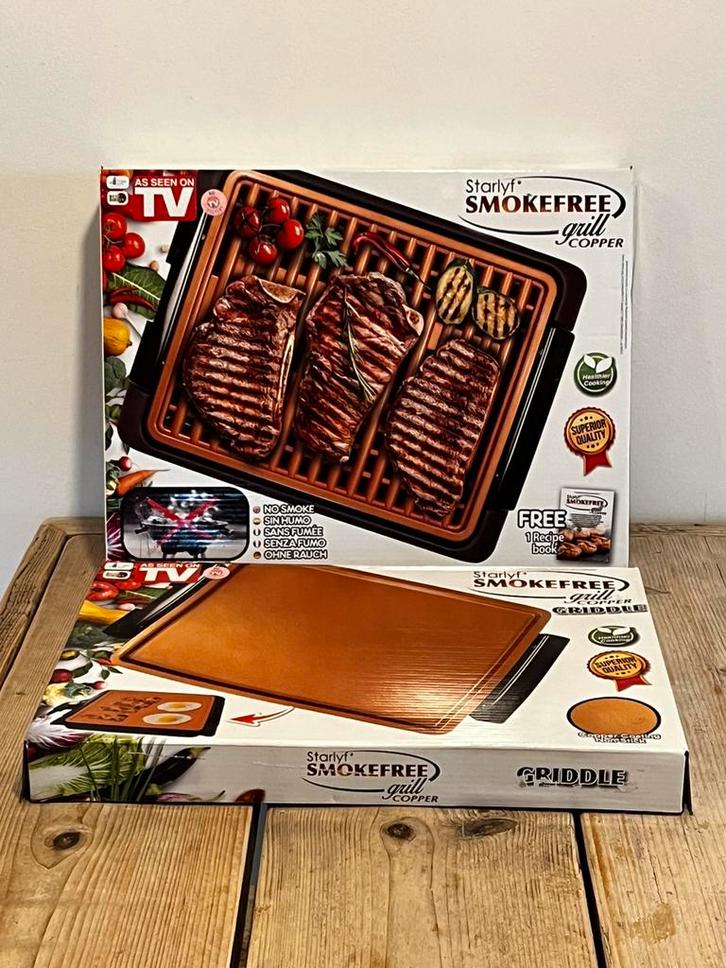 Starlyf Smokefree Grill Copper, voor binnen en buiten, Huis en Inrichting, Keuken | Keukenbenodigdheden, Nieuw, Ophalen