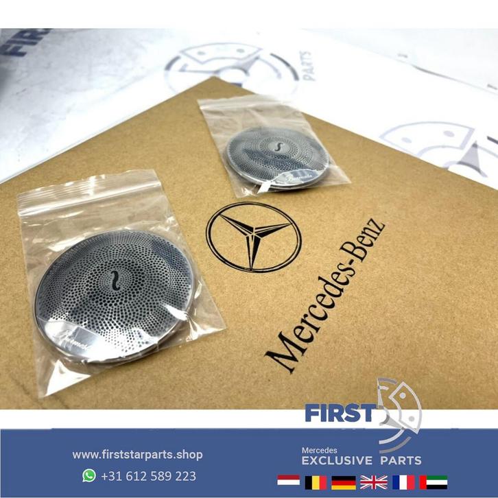 AMG BURMESTER SPEAKER COVERS Mercedes C E KLASSE CHROOM EMBL, Auto-onderdelen, Carrosserie, Mercedes-Benz, Gebruikt, Ophalen of Verzenden