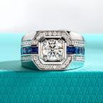 Luxe ring met Moissanite – Totaal 2,68 Karaat - 925 zilver, Handtassen en Accessoires, Ringen, Verzenden, Nieuw, Dame of Heer