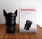 Samyang Ciné Lens T1.5 /35mm AS UMC II Monture Canon+ Chips, TV, Hi-fi & Vidéo, Objectif grand angle, Enlèvement ou Envoi, Neuf