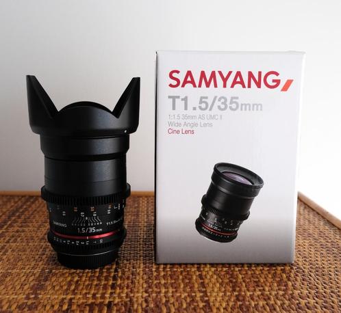 Samyang Ciné Lens T1.5 /35mm AS UMC II Monture Canon+ Chips, TV, Hi-fi & Vidéo, Photo | Lentilles & Objectifs, Neuf, Objectif grand angle