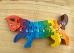 Houten puzzel met cijfers en letters, Ophalen, Gebruikt