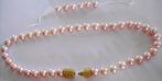 Collier perles de culture rosées de 41+6 cm, fermoir or 18K, Bijoux, Sacs & Beauté, Rose, Enlèvement ou Envoi, Neuf, Pierre ou Minéral