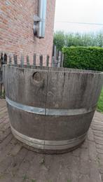 Half wijnvat/Houten bloembak, Tuin en Terras, Ophalen, Gebruikt