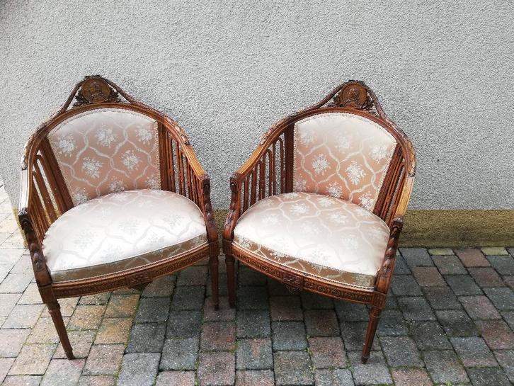 2 magnifiques fauteuils anciens de style Louis XVI, Maison & Meubles, Chaises, Comme neuf, Deux, Enlèvement