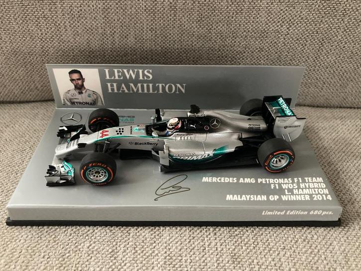 Lewis Hamilton 1:43 Winner Malaysian GP 2014 Mercedes F1, Verzamelen, Automerken, Motoren en Formule 1, Nieuw, Formule 1, Ophalen of Verzenden