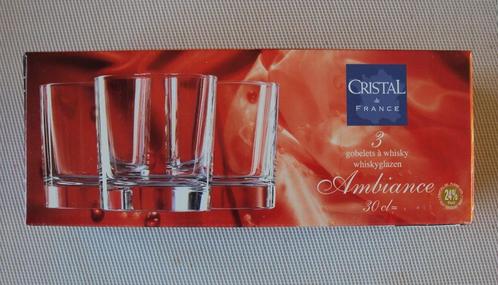 Cristal de France Ambiance 3 Whisky glazen/verres à Whisky, Collections, Porcelaine, Cristal & Couverts, Neuf, Verre ou Verres