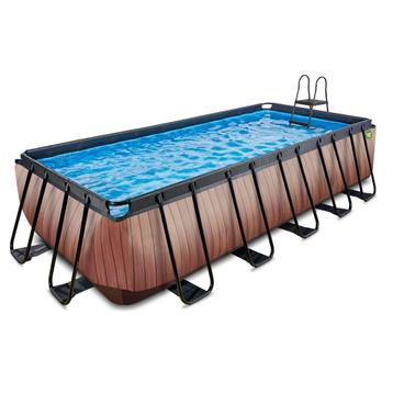EXIT Wood zwembad 540x250x122cm met zandfilterpomp en trap, Enlèvement, Comme neuf