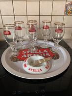 Stella Artois glazen + asbak + dienblad, Verzamelen, Gebruikt, Stella Artois