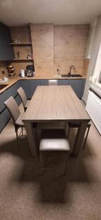 Hoge keukentafel me 6 krukken, Huis en Inrichting, Tafels | Eettafels, Ophalen, Gebruikt, 50 tot 100 cm