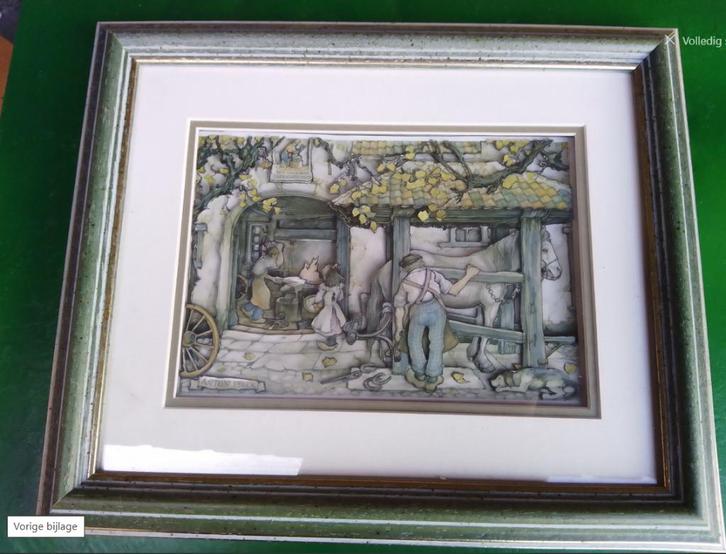 VIER  Anton PIECK Kaders, Antiek en Kunst, Curiosa en Brocante, Ophalen of Verzenden