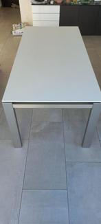 Witte verlengbare eettafel 90 x 190 / 250 cm, Huis en Inrichting, Tafels | Eettafels, Ophalen, Kunststof, 200 cm of meer, 50 tot 100 cm