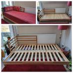 Lit simple (189x215) qui se transforme en double., Ophalen, Zo goed als nieuw, Hout