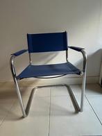Vintage stoel Matteo Grassi S34, Ophalen, Twee, Blauw, Leer