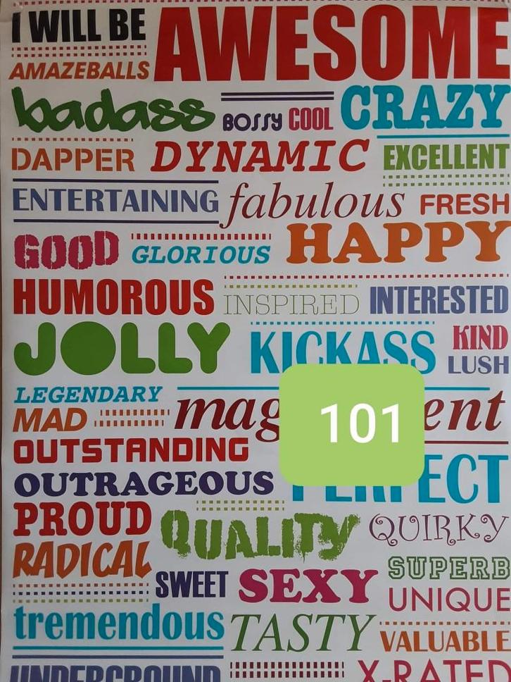 grote poster : teksten, Collections, Posters & Affiches, Neuf, Enlèvement ou Envoi