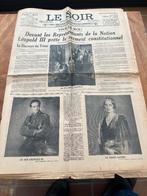 Le Soir : Prestation de serment du roi Léopold III- 1934, Envoi, Utilisé, Magazine ou livre