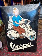 Tin Tin Vespa emaille bord 30 op 50, Verzamelen, Ophalen, Gebruikt, Reclamebord