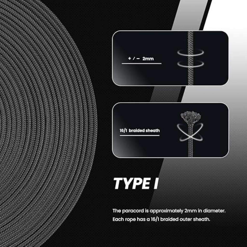 Paracorde 2 mm | 15 m | pour le bricolage, le camping | Nouv, Neuf, -, -, A,ba cord