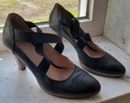 Zwarte lederen pumps mt 41, Kleding | Dames, Schoenen, Ophalen of Verzenden, Zo goed als nieuw, Pumps