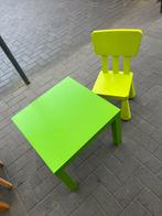 Groene tafel en stoel, Enfants & Bébés, Chambre d'enfant | Tables & Chaises, Comme neuf, Enlèvement ou Envoi