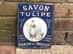 Reclamebordje Savon de la Tulipe, Verzamelen, Reclamebord, Gebruikt, Ophalen of Verzenden