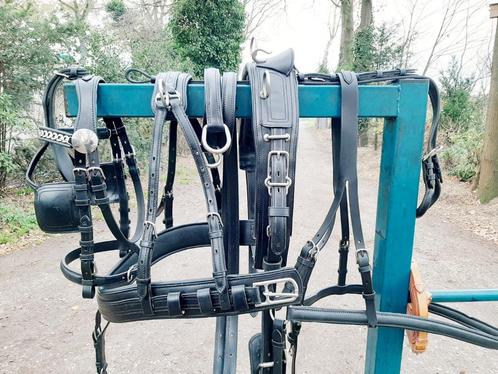 🔴NIEUW ZWART ZEER PROF COB-MAAT ENKELSPAN TUIG 450 €  🔴, Dieren en Toebehoren, Paarden en Pony's | Hoofdstellen en Tuigage, Ophalen of Verzenden