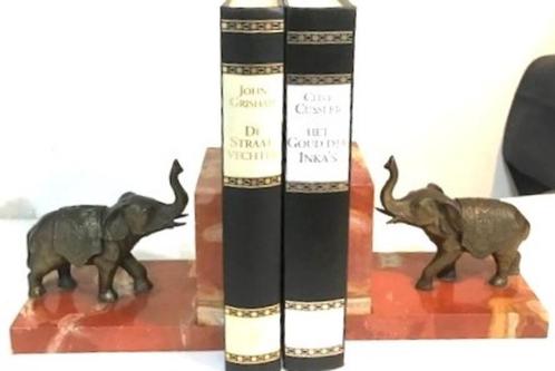 Boekensteunen Olifanten Brons Art Deco Marmer😍😎👀💑🎁👌, Antiek en Kunst, Antiek | Woonaccessoires, Ophalen of Verzenden