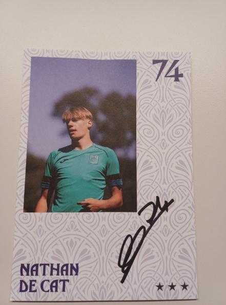 Rsc Anderlecht speler Nathan De Cat handtekening, Verzamelen, Sportartikelen en Voetbal, Nieuw, Poster, Plaatje of Sticker, Ophalen