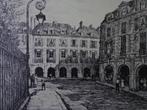 litho Robert Santerne Place des Vosges Parijs, Ophalen of Verzenden