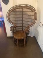 Prachtige grote Vintage pauwenstoel groot, Ophalen, Zo goed als nieuw