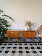 Vintage midcentury nachtkastjes | kastjes retro, Huis en Inrichting, Slaapkamer | Nachtkastjes, Ophalen, 55 tot 70 cm, Zo goed als nieuw