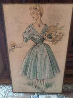 Antiek kader modiste mode kledij Belle Epoque Brocante Kunst, Ophalen