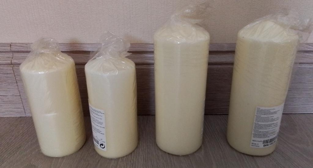 bougies épaisses - 2 grandes et 2 plus petites, Enlèvement ou Envoi