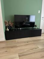 Tv meubel Besta zwart met deuren, Ophalen, 150 tot 200 cm, Zo goed als nieuw, Minder dan 100 cm