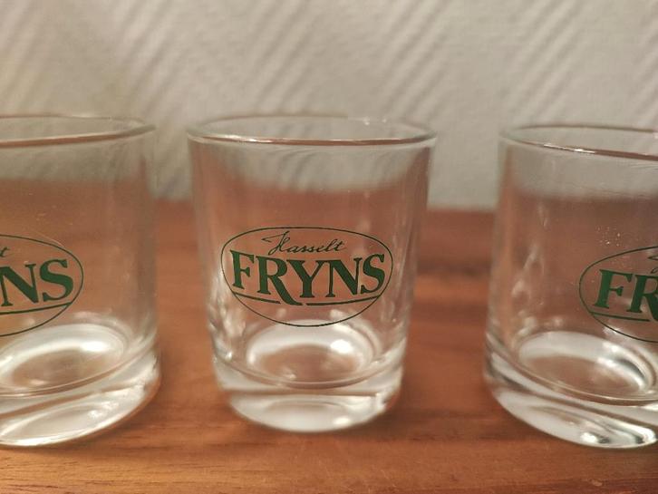 Fryns Hasselt 4 shotglaasjes, Verzamelen, Glas en Drinkglazen, Zo goed als nieuw, Ophalen of Verzenden